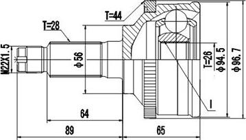 Dynamatrix DCV818029 - Kit giunti, Semiasse autozon.pro