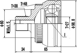 Dynamatrix DCV818026 - Kit giunti, Semiasse autozon.pro