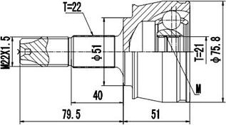 Dynamatrix DCV817052 - Kit giunti, Semiasse autozon.pro