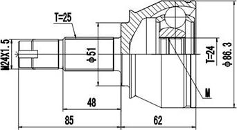 Dynamatrix DCV817028 - Kit giunti, Semiasse autozon.pro