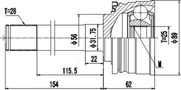 Dynamatrix DCV839027 - Kit giunti, Semiasse autozon.pro