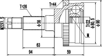 Dynamatrix DCV834006 - Kit giunti, Semiasse autozon.pro