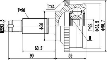 Dynamatrix DCV834013 - Kit giunti, Semiasse autozon.pro