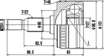 Dynamatrix DCV835001 - Kit giunti, Semiasse autozon.pro