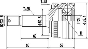 Dynamatrix DCV824046 - Kit giunti, Semiasse autozon.pro