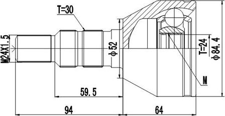 Dynamatrix DCV821038 - Kit giunti, Semiasse autozon.pro