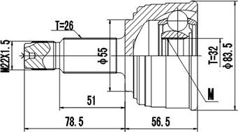 Dynamatrix DCV823063 - Kit giunti, Semiasse autozon.pro