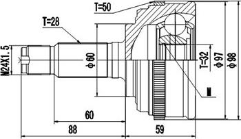 Dynamatrix DCV823014 - Kit giunti, Semiasse autozon.pro