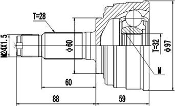 Dynamatrix DCV823013 - Kit giunti, Semiasse autozon.pro