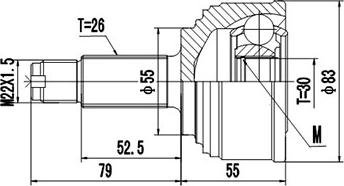 Dynamatrix DCV823022 - Kit giunti, Semiasse autozon.pro