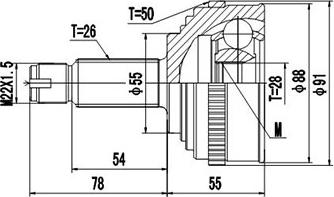 Dynamatrix DCV823073 - Kit giunti, Semiasse autozon.pro