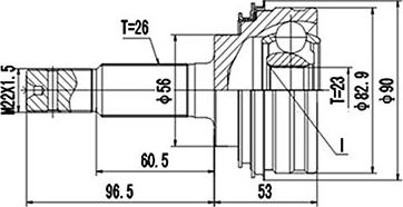 Dynamatrix DCV822001 - Kit giunti, Semiasse autozon.pro