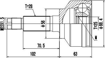 Dynamatrix DCV827014 - Kit giunti, Semiasse autozon.pro