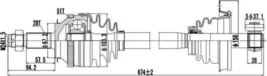 Dynamatrix DDS244005 - Albero motore / Semiasse autozon.pro