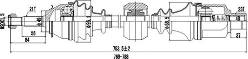 Dynamatrix DDS245085 - Albero motore / Semiasse autozon.pro