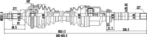 Dynamatrix DDS245035 - Albero motore / Semiasse autozon.pro