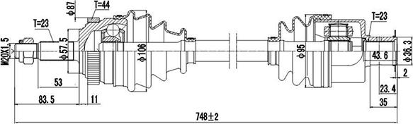 Dynamatrix DDS250134 - Albero motore / Semiasse autozon.pro