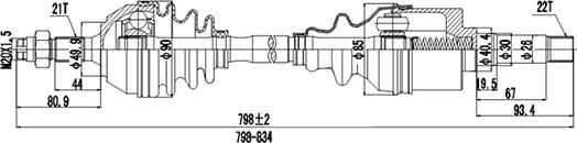 Dynamatrix DDS210003 - Albero motore / Semiasse autozon.pro