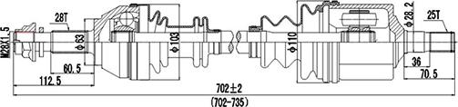 Dynamatrix DDS210034 - Albero motore / Semiasse autozon.pro