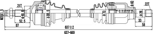 Dynamatrix DDS210030 - Albero motore / Semiasse autozon.pro