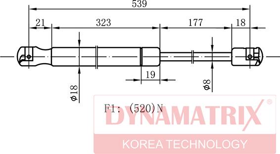 Dynamatrix DGS9341XC - Ammortizatore pneumatico, Cofano bagagli / vano carico autozon.pro