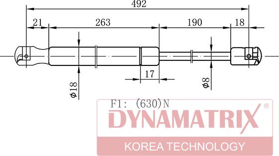 Dynamatrix DGS4932SV - Ammortizatore pneumatico, Cofano bagagli / vano carico autozon.pro