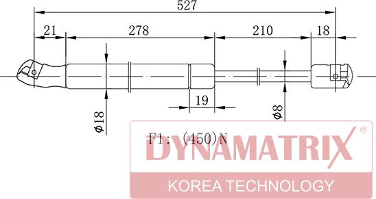 Dynamatrix DGS6467QF - Ammortizatore pneumatico, Cofano bagagli / vano carico autozon.pro