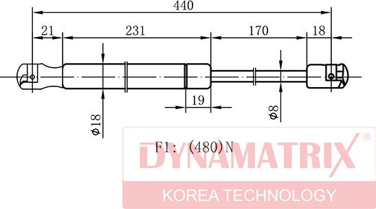 Dynamatrix DGS6541LG - Ammortizatore pneumatico, Cofano bagagli / vano carico autozon.pro