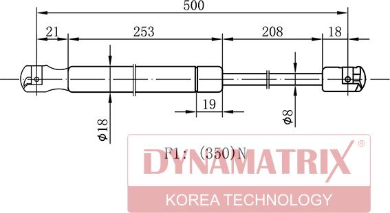 Dynamatrix DGS6054BG - Ammortizatore pneumatico, Cofano bagagli / vano carico autozon.pro