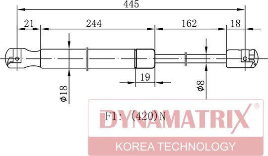 Dynamatrix DGS0918QQ - Ammortizatore pneumatico, Cofano bagagli / vano carico autozon.pro