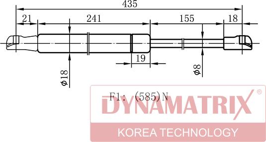 Dynamatrix DGS015490 - Ammortizatore pneumatico, Cofano bagagli / vano carico autozon.pro