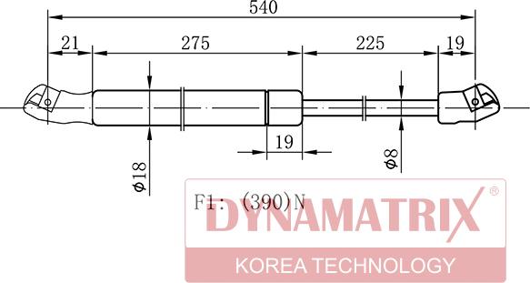 Dynamatrix DGS016990 - Ammortizatore pneumatico, Cofano bagagli / vano carico autozon.pro