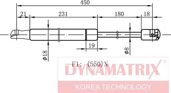 Dynamatrix DGS016823 - Ammortizatore pneumatico, Cofano bagagli / vano carico autozon.pro