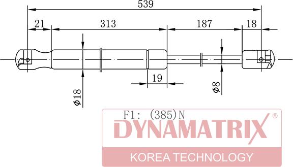 Dynamatrix DGS016797 - Ammortizatore pneumatico, Cofano bagagli / vano carico autozon.pro