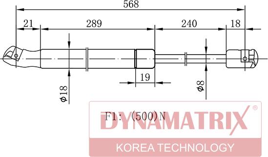 Dynamatrix DGS016761 - Ammortizatore pneumatico, Cofano bagagli / vano carico autozon.pro