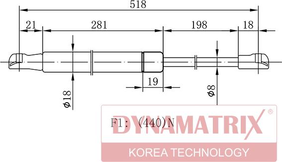 Dynamatrix DGS016723 - Ammortizatore pneumatico, Cofano bagagli / vano carico autozon.pro