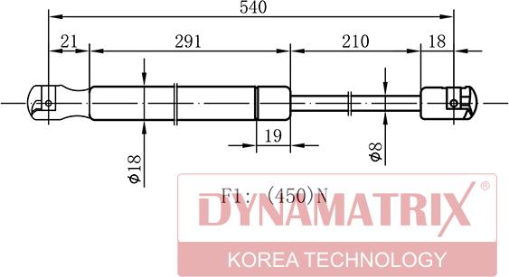 Dynamatrix DGS011499 - Ammortizatore pneumatico, Cofano bagagli / vano carico autozon.pro