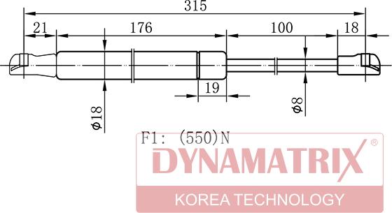 Dynamatrix DGS017353 - Ammortizatore pneumatico, Cofano bagagli / vano carico autozon.pro