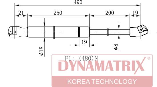 Dynamatrix DGS017203 - Ammortizatore pneumatico, Cofano bagagli / vano carico autozon.pro