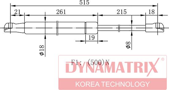 Dynamatrix DGS0825MV - Ammortizatore pneumatico, Cofano bagagli / vano carico autozon.pro