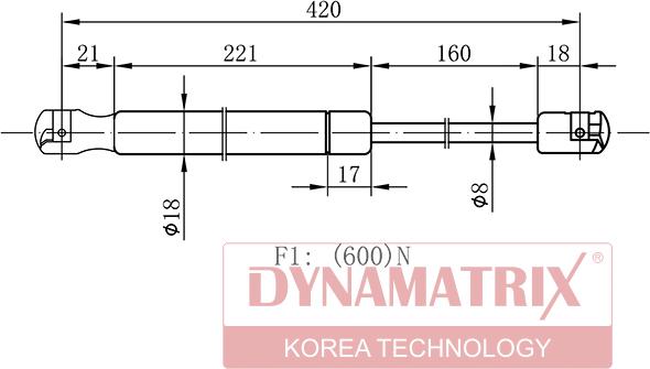 Dynamatrix DGS033418 - Ammortizatore pneumatico, Cofano bagagli / vano carico autozon.pro