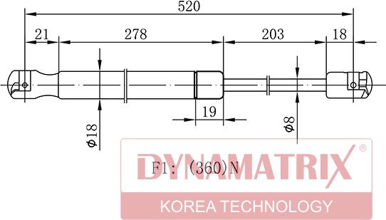 Dynamatrix DGS0793PL - Ammortizatore pneumatico, Cofano bagagli / vano carico autozon.pro