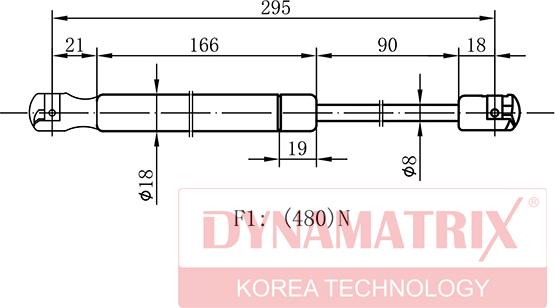 Dynamatrix DGS1589BW - Ammortizatore pneumatico, Cofano bagagli / vano carico autozon.pro