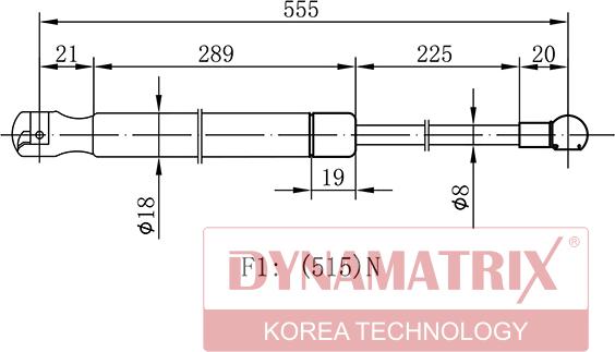 Dynamatrix DGS1187KY - Ammortizatore pneumatico, Cofano bagagli / vano carico autozon.pro