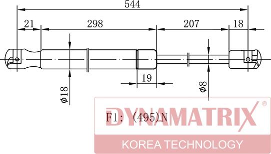 Dynamatrix DGS1820BB - Ammortizatore pneumatico, Cofano bagagli / vano carico autozon.pro