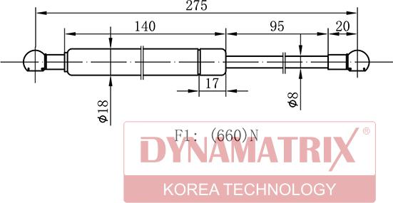 Dynamatrix DGS1396BS - Ammortizatore pneumatico, Cofano bagagli / vano carico autozon.pro