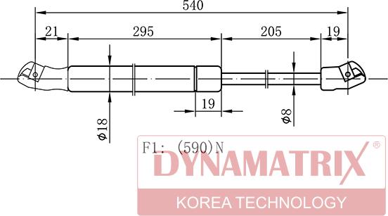 Dynamatrix DGS1308PG - Ammortizatore pneumatico, Cofano bagagli / vano carico autozon.pro