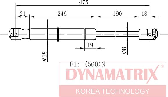 Dynamatrix DGS1311PI - Ammortizatore pneumatico, Cofano bagagli / vano carico autozon.pro