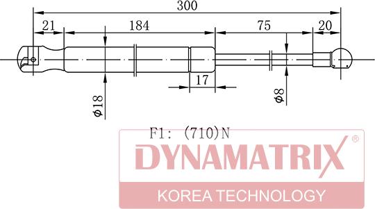 Dynamatrix DGS138654 - Ammortizatore pneumatico, Cofano bagagli / vano carico autozon.pro