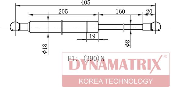 Dynamatrix DGS1386BY - Ammortizatore pneumatico, Cofano bagagli / vano carico autozon.pro